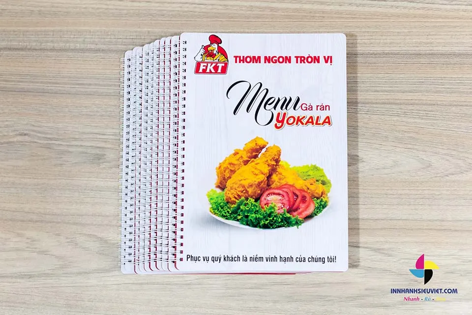 các loại menu nhựa