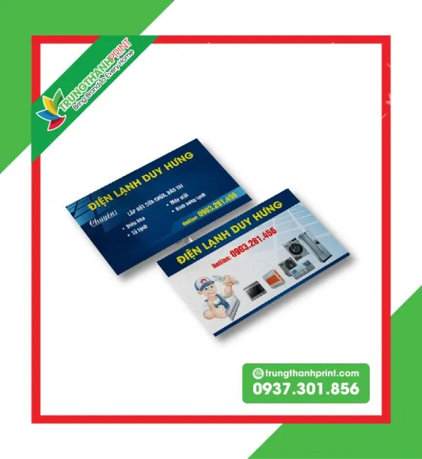 mẫu card visit điện lạnh tối giản