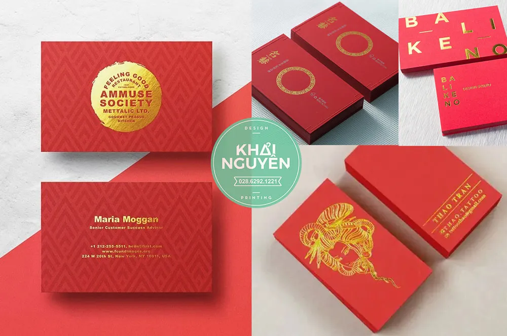 Card visit màu đỏ thu hút sự chú ý