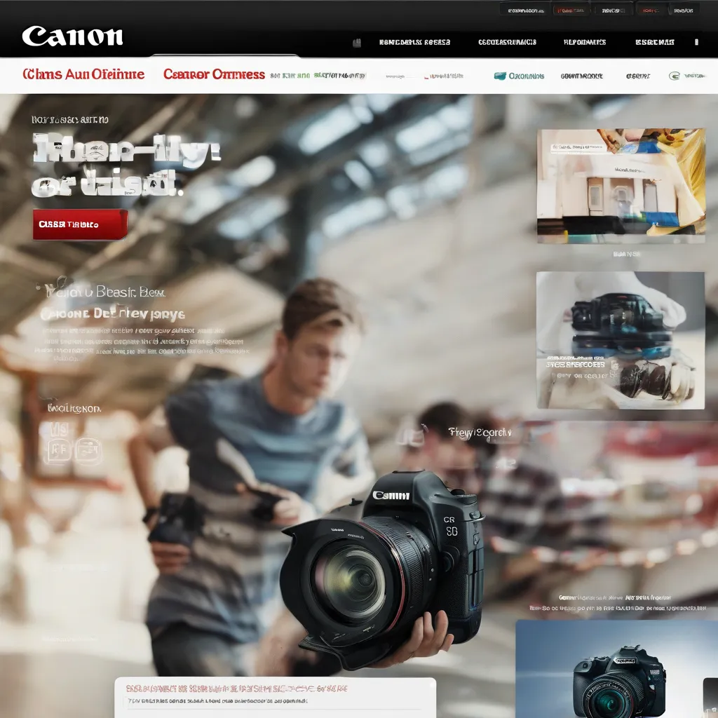 giao diện website canon