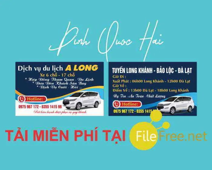 mẫu card đẹp file corel ngành du lịch