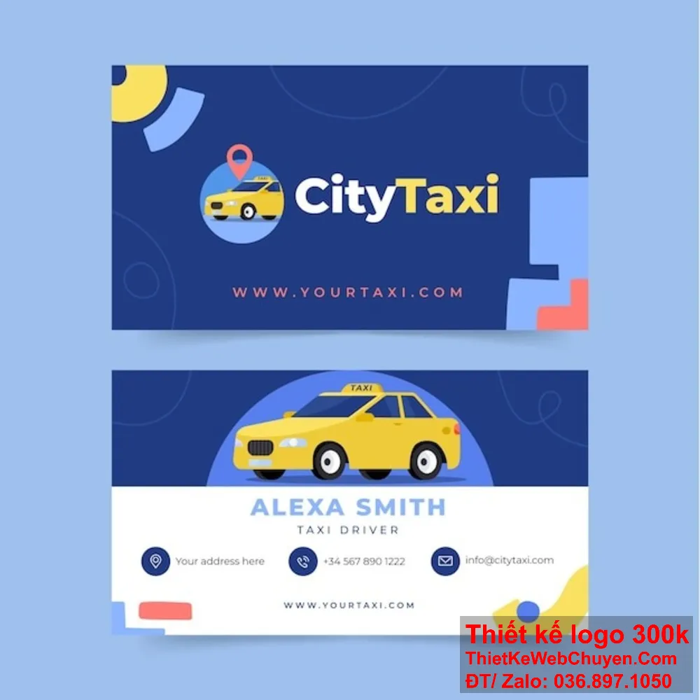 mẫu card visit taxi gần gũi thân thiện