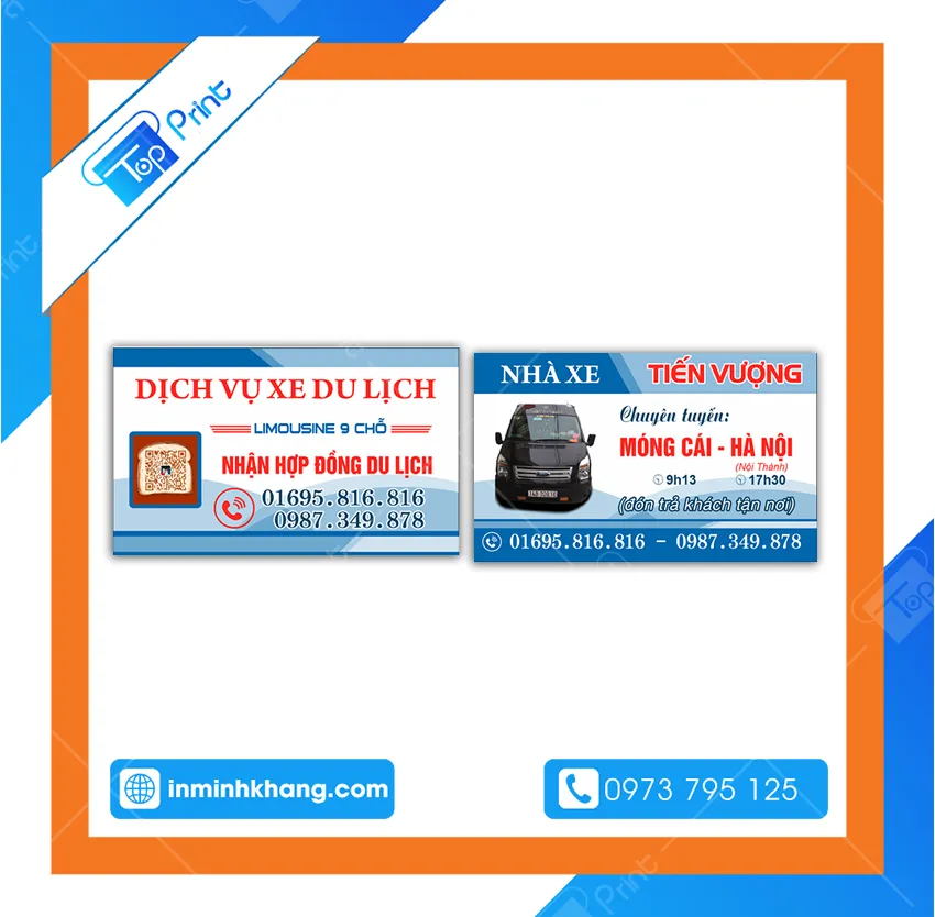 Mẫu card visit cho ngành du lịch