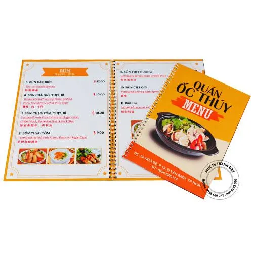 menu nhựa đẹp