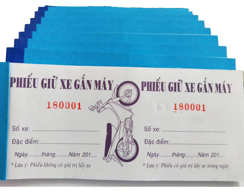 quy trình in vé giữ xe